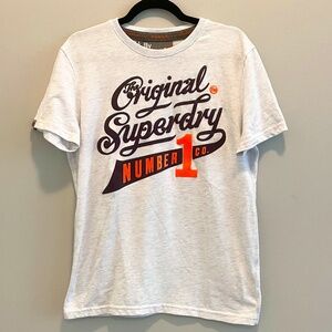 Men's Superdry light grey heather tee Sz L